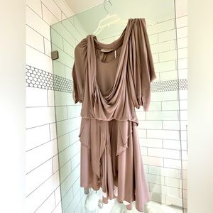 BCBG MaxAzria. taupe dress. Small but fits like a medium. NWOT.